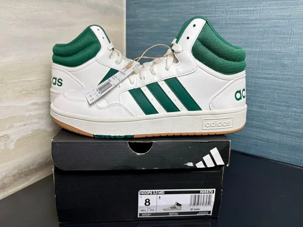 NWT - SZ 8m - Adidas Men's Hoops 3.0 Mid Basketball Shoes